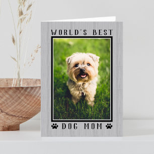 World's Best Dog Mum Rustic Mother's Day Photo Card