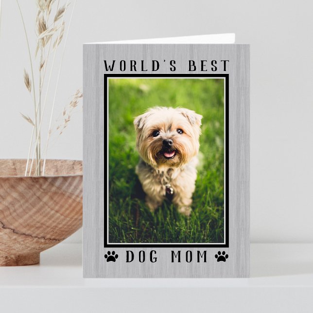 World's Best Dog Mum Rustic Mother's Day Photo Card (World's Best Dog Mom Rustic Mother's Day Photo Card)