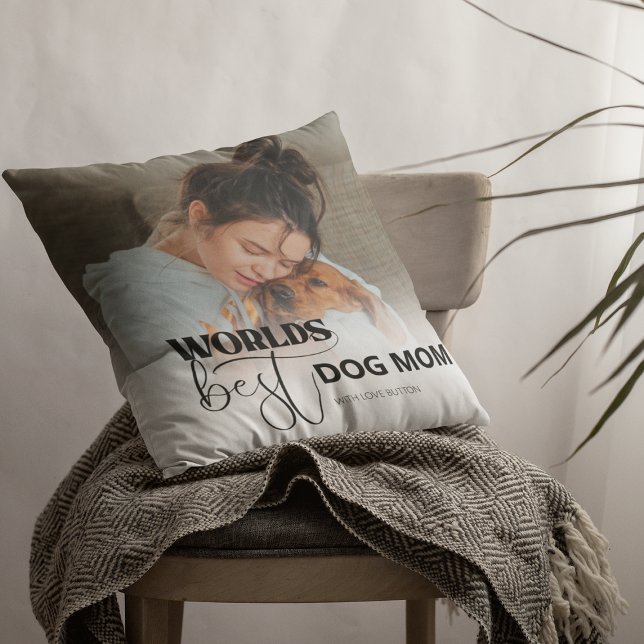 Worlds Best Dog Mum Throw Pillow (Creator Uploaded)