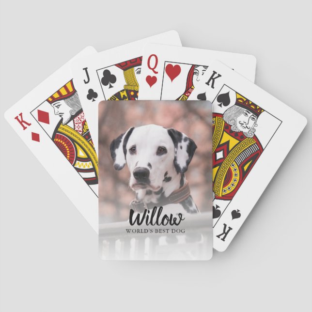 "World's Best Dog" Pet Photo Personalised Playing Cards (Back)