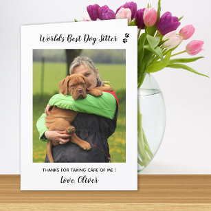 World's Best Dog Sitter Pet Care Pet Photo Thank Y Thank You Card