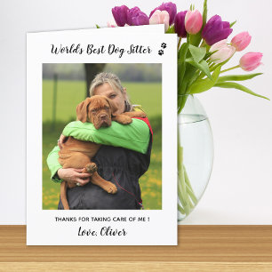 World's Best Dog Sitter Pet Care Pet Photo Thank Y You Card
