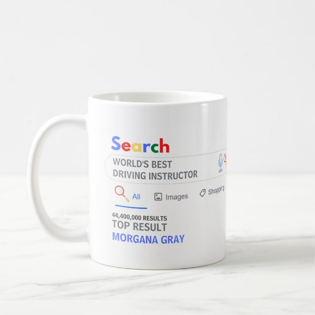 WORLDS BEST DRIVING INSTRUCTOR Top Search Result Coffee Mug (Left)