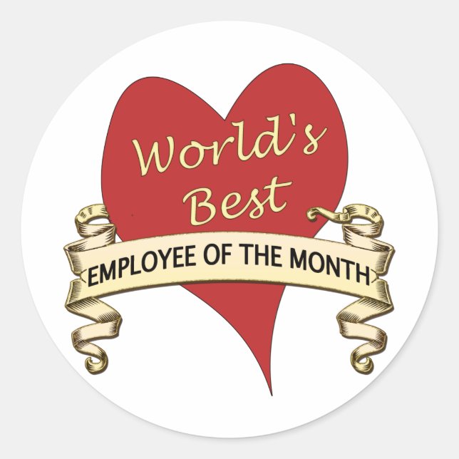 World's Best Employee of the Month Classic Round Sticker (Front)