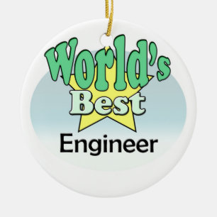 World's best Engineer Ceramic Tree Decoration