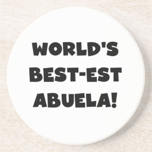World's Best-est Abuela Black and White Gifts Coaster