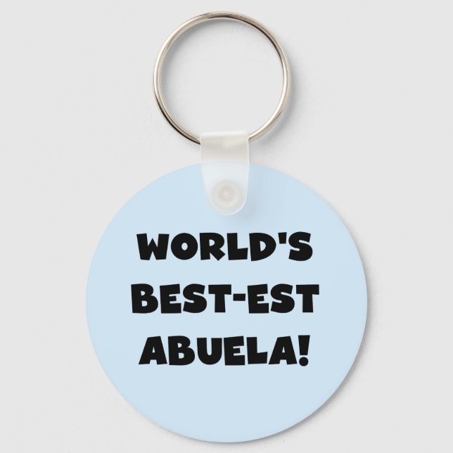 World's Best-est Abuela Black and White Gifts Key Ring (Front)