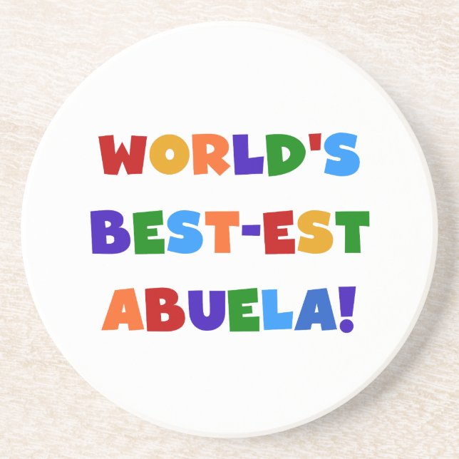 World's Best-est Abuela Bright Colours Tshirts Coaster (Front)