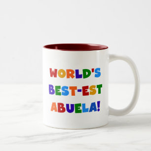 World's Best-est Abuela Bright Colours Tshirts Two-Tone Coffee Mug