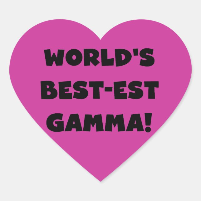 World's Best-est Gamma Black and White Heart Sticker (Front)