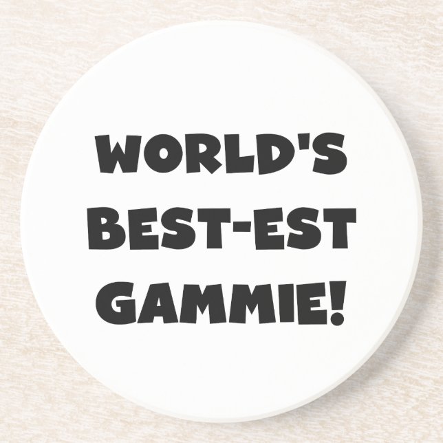 World's Best-est Gammie Black and White Gifts Coaster (Front)