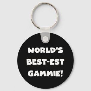 World's Best-est Gammie Black and White Gifts Key Ring