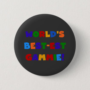 World's Best-est Gammie Bright Colours Gifts 6 Cm Round Badge