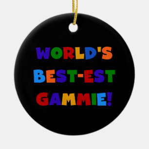 World's Best-est Gammie Bright Colours Gifts Ceramic Ornament