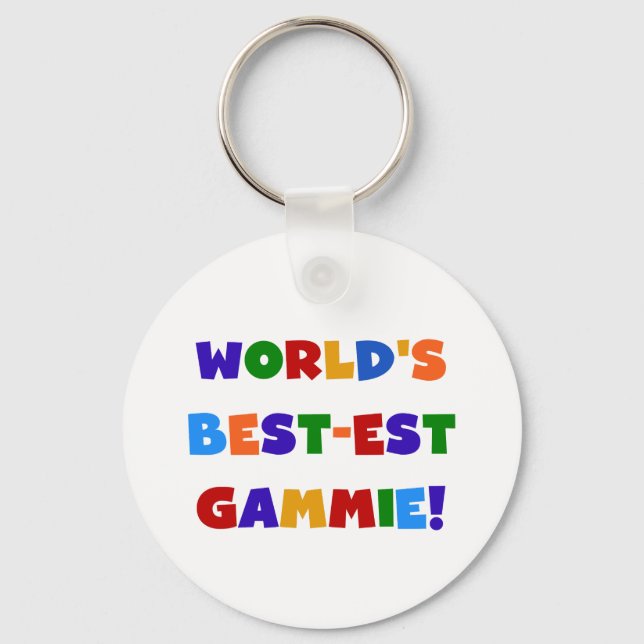 World's Best-est Gammie Bright Colours Gifts Key Ring (Front)