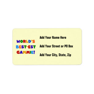 World's Best-est Gammie Bright Colours Gifts Label