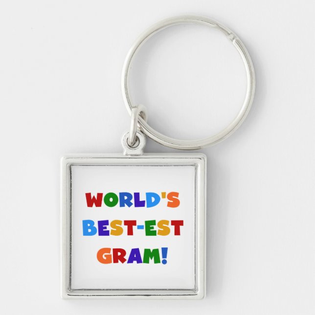 World's Best-est Gram Bright Colours Gifts Key Ring (Front)