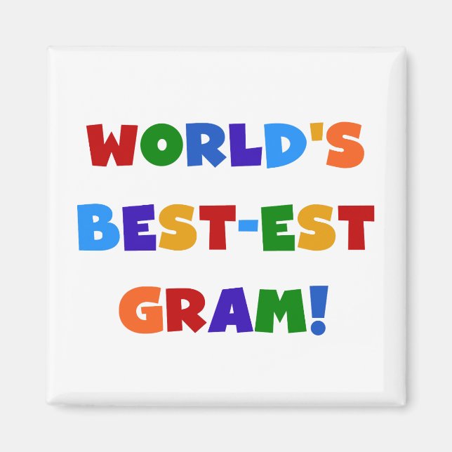 World's Best-est Gram Bright Colours Gifts Magnet (Front)