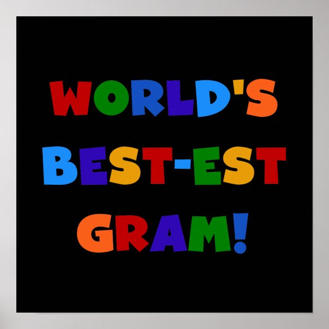 World's Best-est Gram Bright Colours Gifts Poster (Front)
