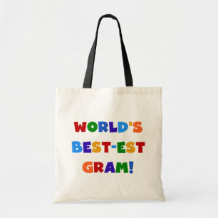 World's Best-est Gram Bright Colours Gifts Tote Bag