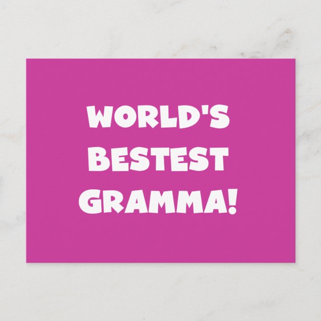 World's Best-est Gramma Black or White Postcard (Front)