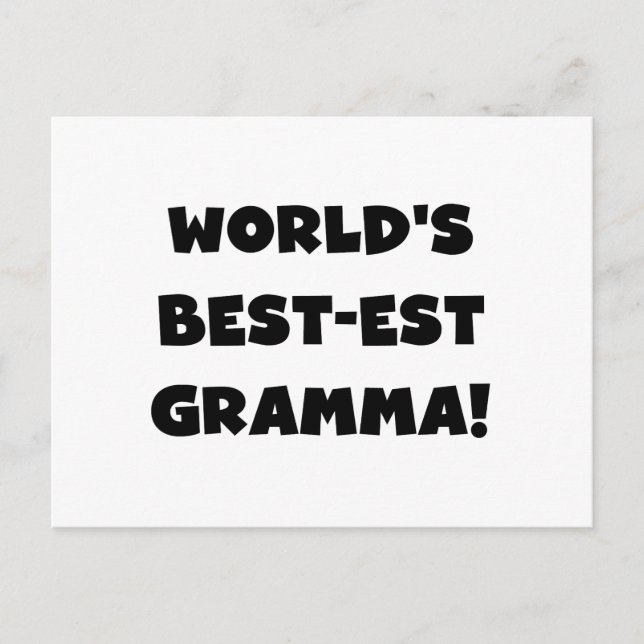 World's Best-est Gramma Black or White Postcard (Front)