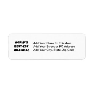 World's Best-est Gramma Black or White Return Address Label