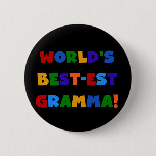 World's Best-est Gramma Bright Colours 6 Cm Round Badge