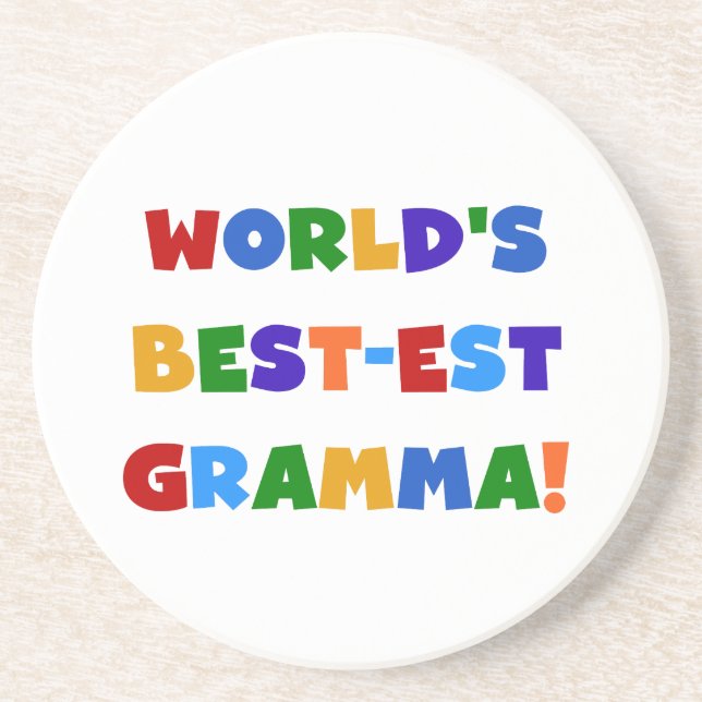 World's Best-est Gramma Bright Colours Coaster (Front)