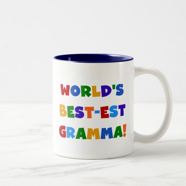 World's Best-est Gramma Bright Colours Two-Tone Coffee Mug (Right)