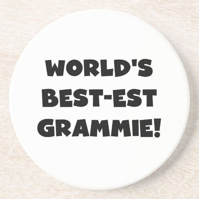 World's Best-est Grammie Black or White Gifts Coaster (Front)