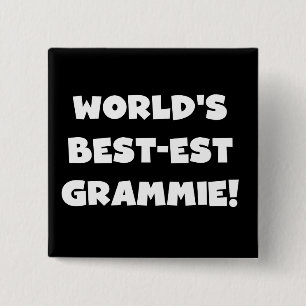 World's Best-est Grammie White T-shirts and Gifts 15 Cm Square Badge