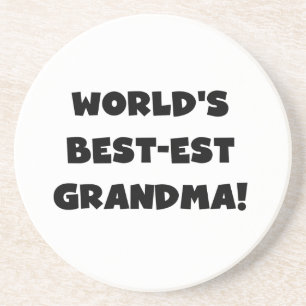 World's Best-est Grandma Black T-shirts and Gifts Coaster