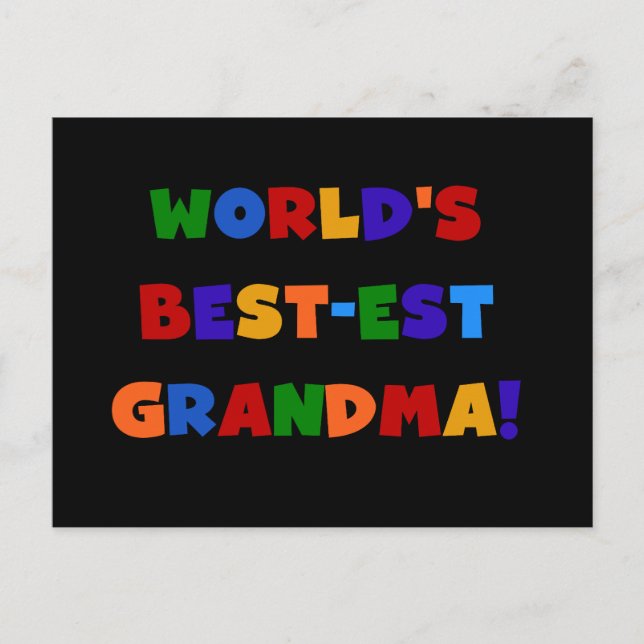 World's Best-est Grandma Bright T-shirts and Gifts Postcard (Front)