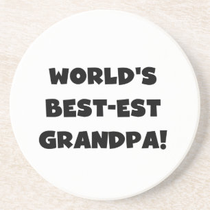 World's Best-est Grandpa Black or White Text Coaster