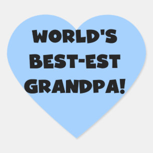 World's Best-est Grandpa Black or White Text Heart Sticker