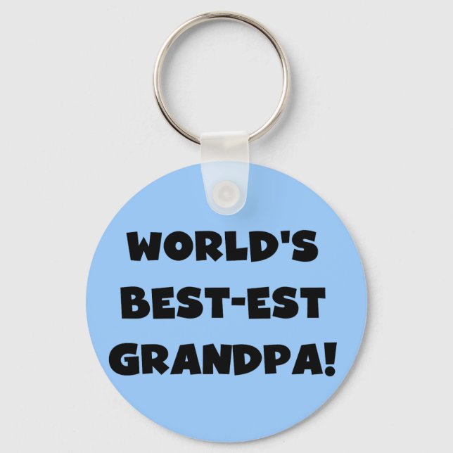 World's Best-est Grandpa Black or White Text Key Ring (Front)