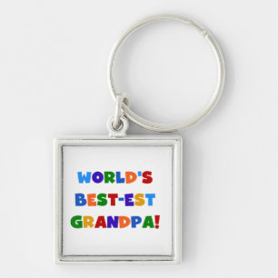 World's Best-est Grandpa Bright Colours Gifts Key Ring
