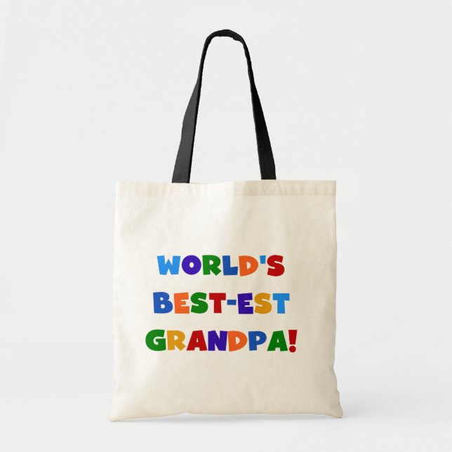 World's Best-est Grandpa Bright Colours Gifts Tote Bag (Front)