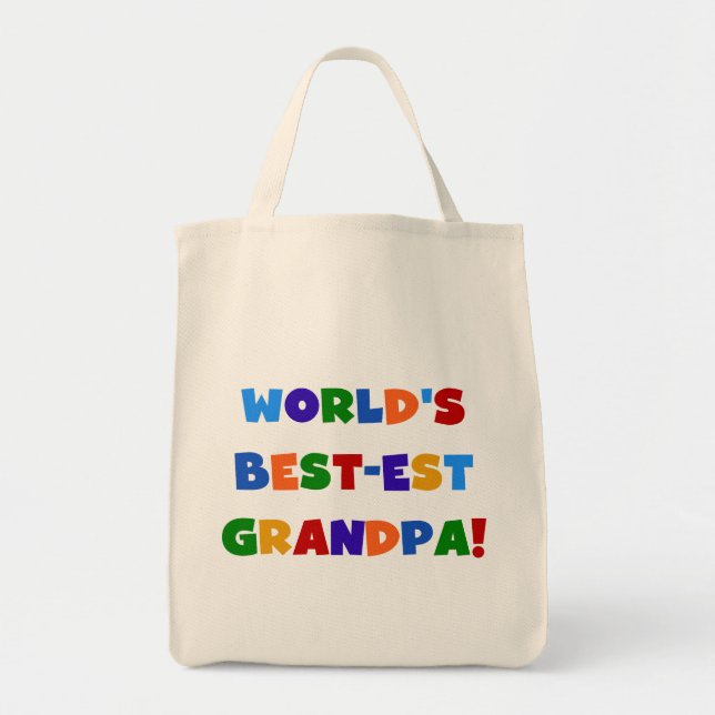 World's Best-est Grandpa Bright Colours Gifts Tote Bag (Front)