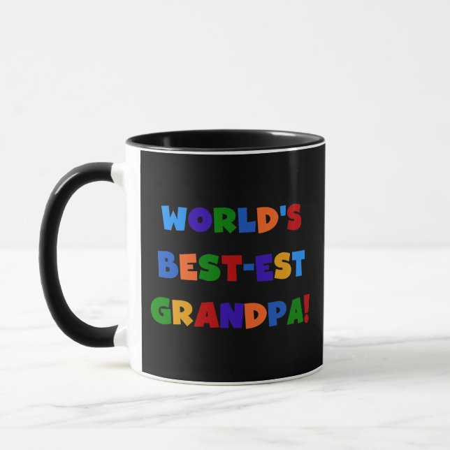 World's Best-est Grandpa Bright Colours T-shirts Mug (Left)