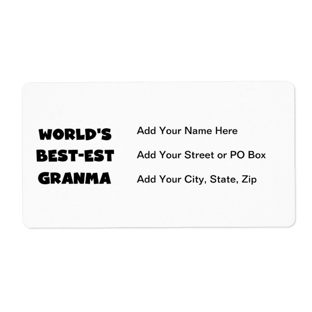World's Best-est Granma Black and White (Front)