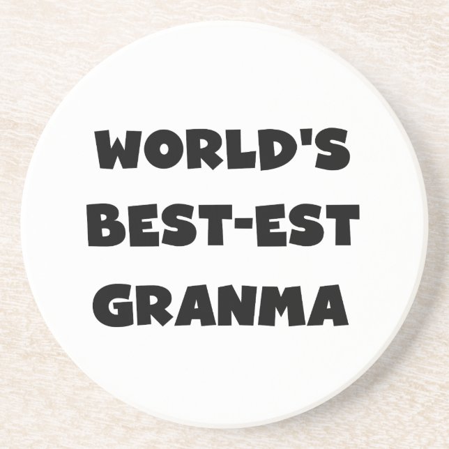 World's Best-est Granma Black and White Coaster (Front)