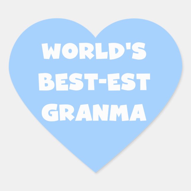 World's Best-est Granma Black and White Heart Sticker (Front)