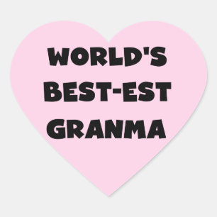 World's Best-est Granma Black and White Heart Sticker