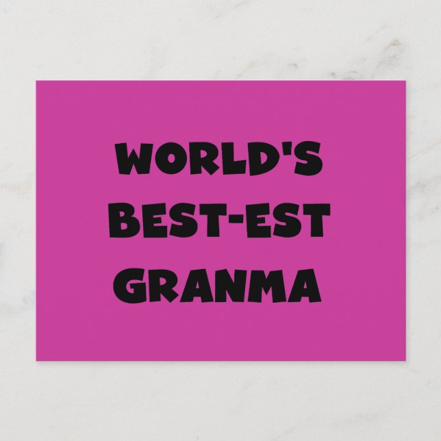 World's Best-est Granma Black and White Postcard (Front)