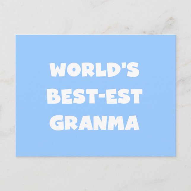World's Best-est Granma Black and White Postcard (Front)