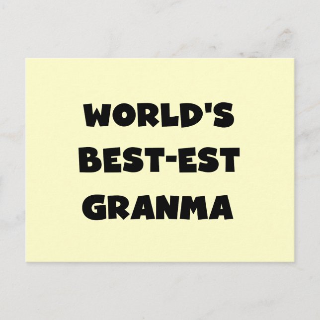 World's Best-est Granma Black and White Postcard (Front)