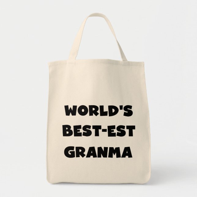 World's Best-est Granma Black and White Tote Bag (Front)