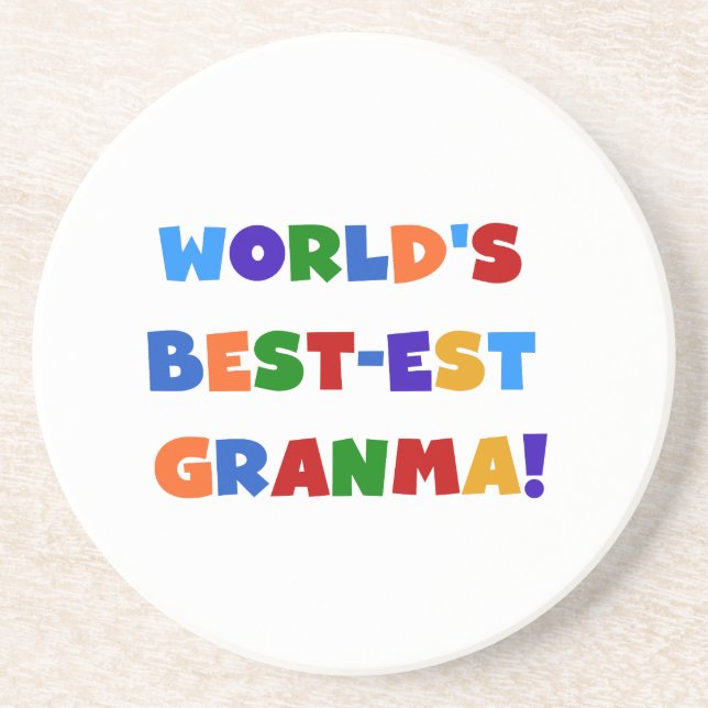 World's Best-est Granma Bright Colours Coaster (Front)